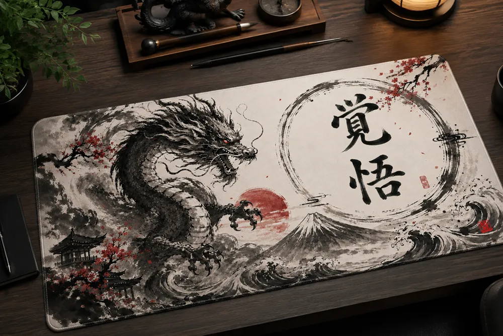 Large Mouse Pad With Dragon