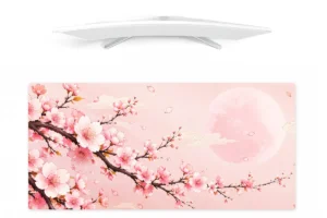 Pink cherry blossom desk mat